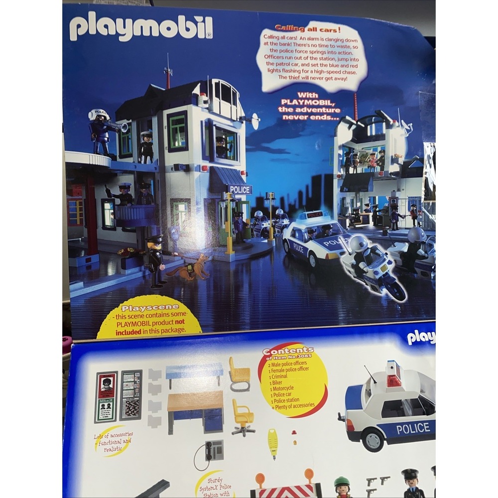 Vintage Playmobil Set 3085 Police Station Adventure Set With Extra People & Accs - Picture 2 of 16